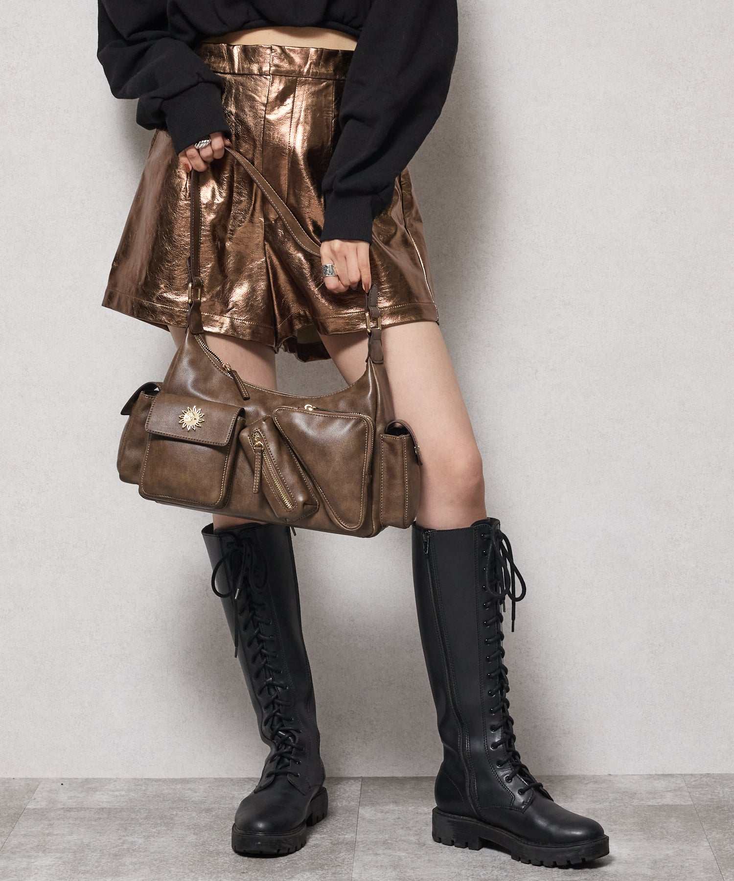 エヴリス EVRIS 【EVRIS/エヴリス】SUNNY マルチポケットワイドショルダーバッグ (BRN51) BRN51