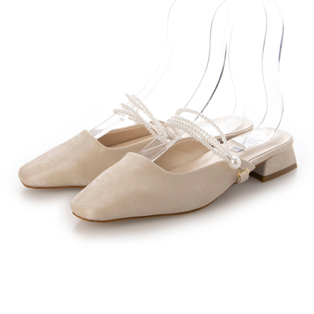 【EVOL】【Lightweight・Soft】Pearl Belt Square Mule IY5603