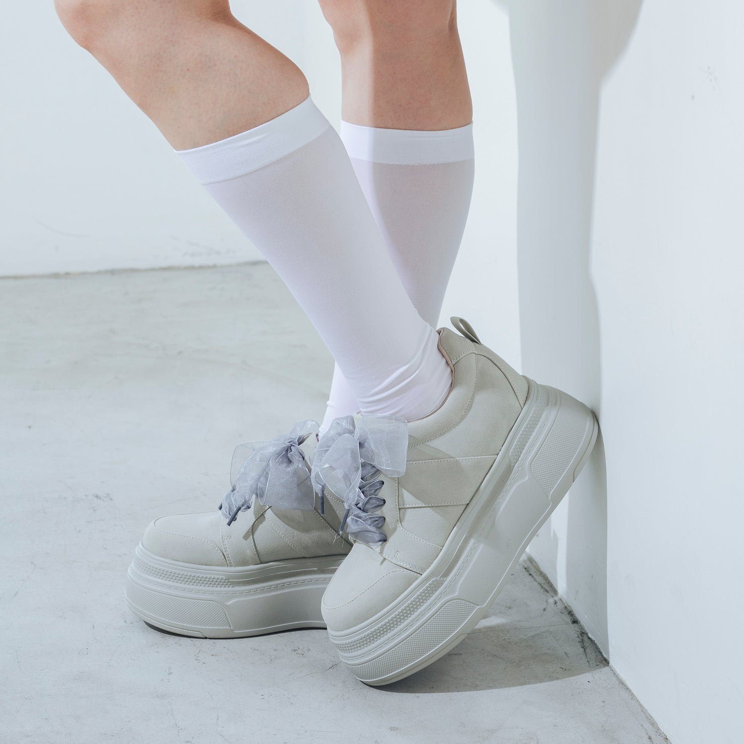 【EVOL/イーボル】【XS-LL尺寸展開・輕量】2WAY8cm厚底綁帶鞋 IY5734