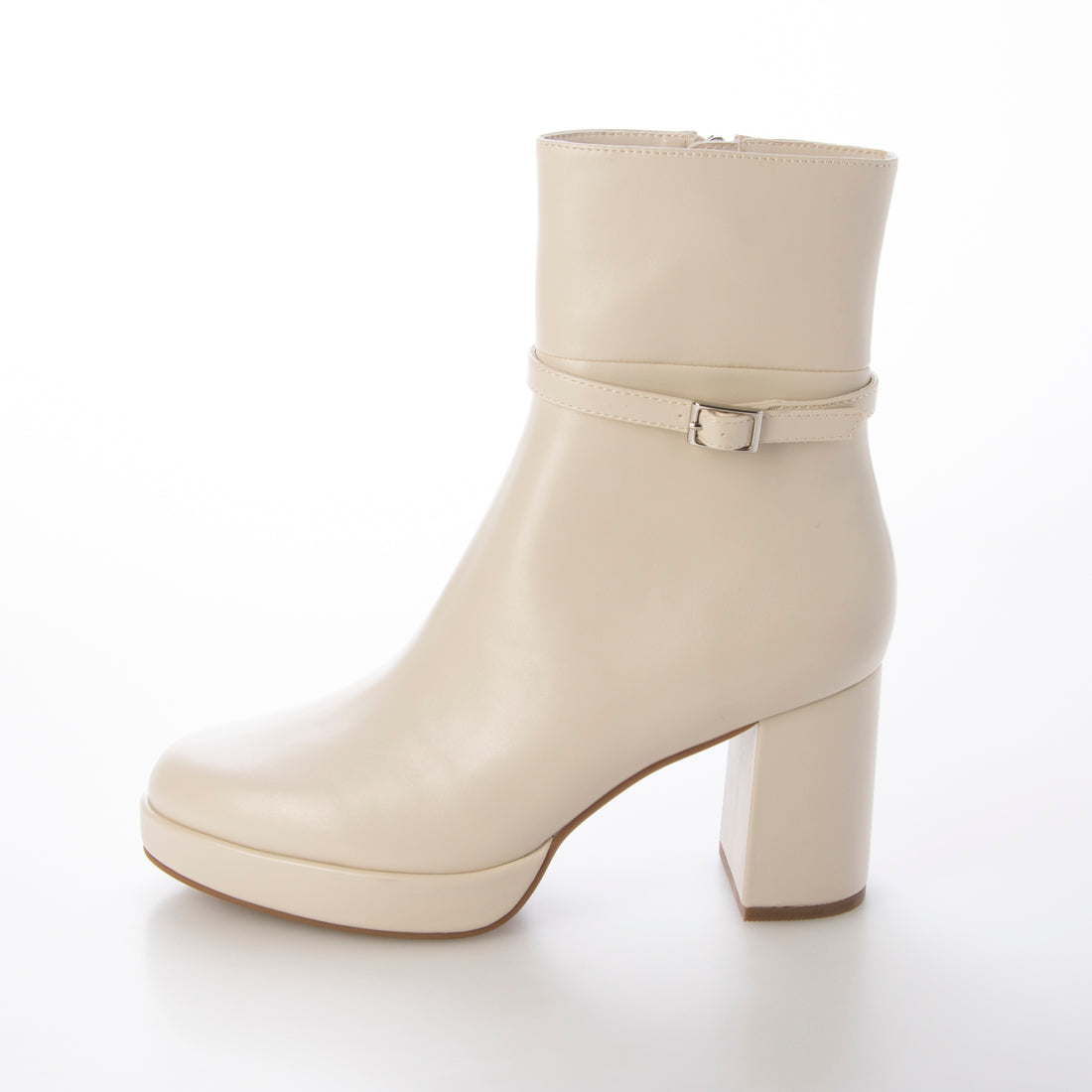 【EVOL/イーボル】 【晴雨兼用(一部カラー除く)・美脚効果あり】2WAY8cmストームショートブーツ IZ5768 (アイボリー) アイボリー