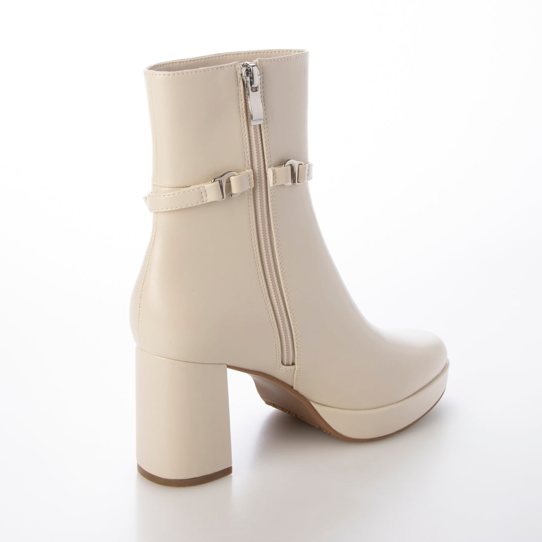 【EVOL/イーボル】 【晴雨兼用(一部カラー除く)・美脚効果あり】2WAY8cmストームショートブーツ IZ5768 (アイボリー) アイボリー