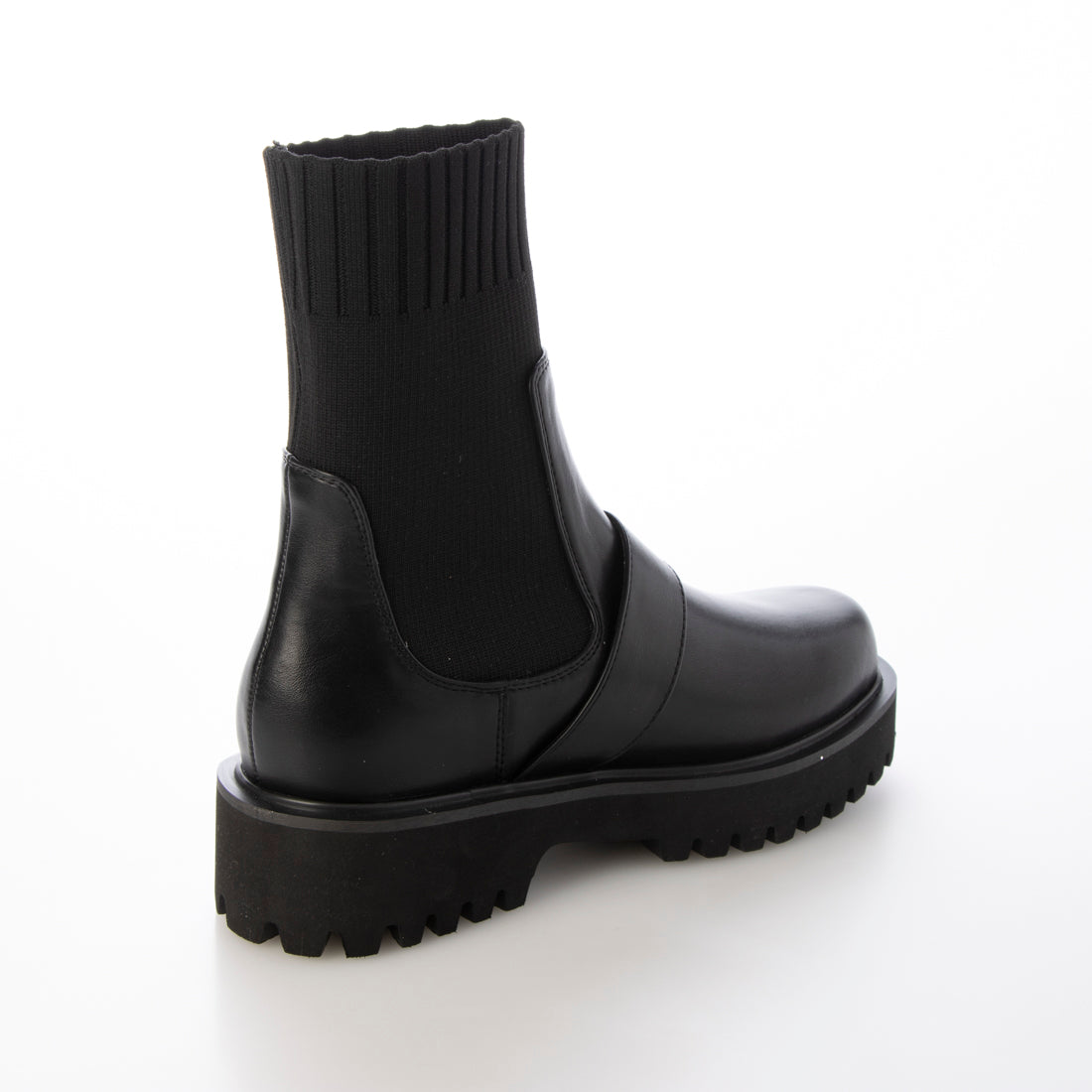 【EVOL/イーボル】 【S-LLサイズ展開・軽量】ビジューバックルニットショートブーツ IZ5770 (ブラック) ブラック