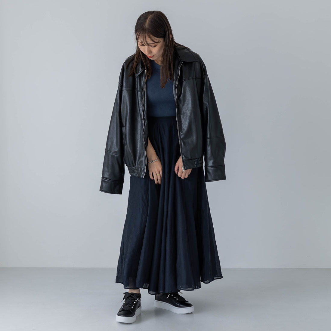 【EVOL/イーボル】 【S-LLサイズ展開・ふかふか】パールストーンスニーカー IZ5791 (ブラック) ブラック