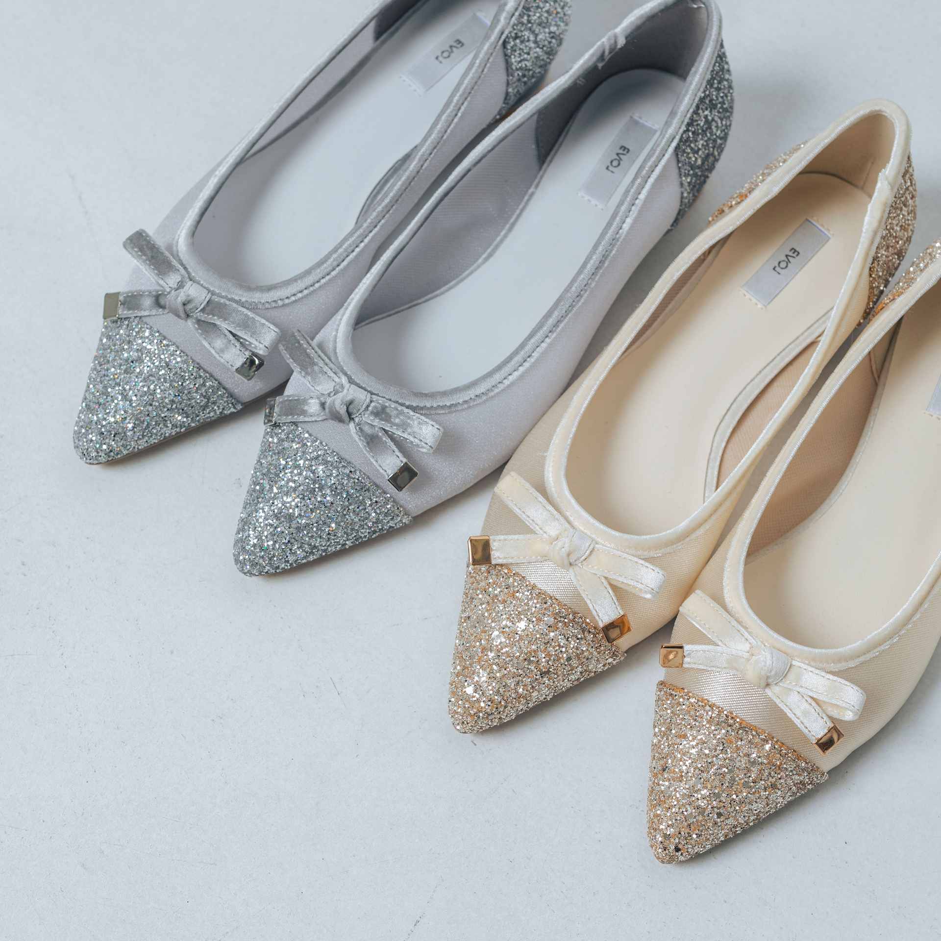 【EVOL/イーボル】 【ふかふか・軽量】シアー2cmバレエ IZ5818 (グレーコンビ) グレーコンビ