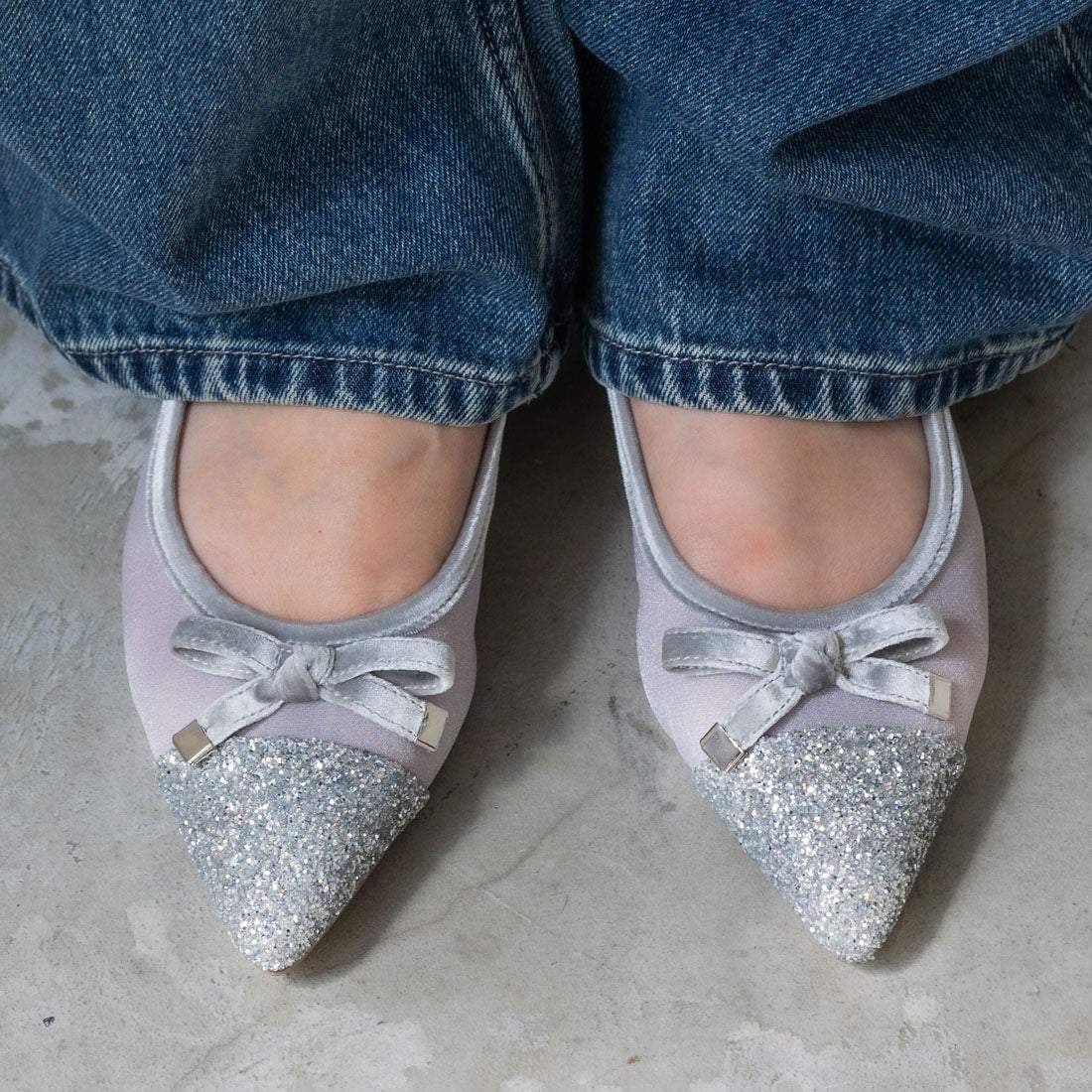 【EVOL/イーボル】 【ふかふか・軽量】シアー2cmバレエ IZ5818 (グレーコンビ) グレーコンビ