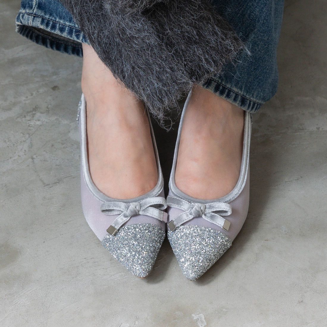 【EVOL/イーボル】 【ふかふか・軽量】シアー2cmバレエ IZ5818 (グレーコンビ) グレーコンビ