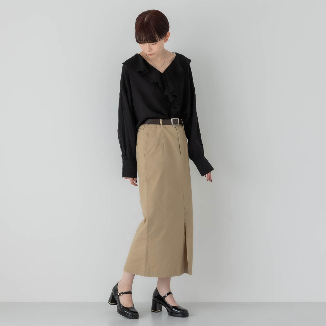 【EVOL/イーボル】 【晴雨兼用・クッション入り】ストームメリージェーンパンプス IZ5812 (ブラックエナメル) ブラックエナメル