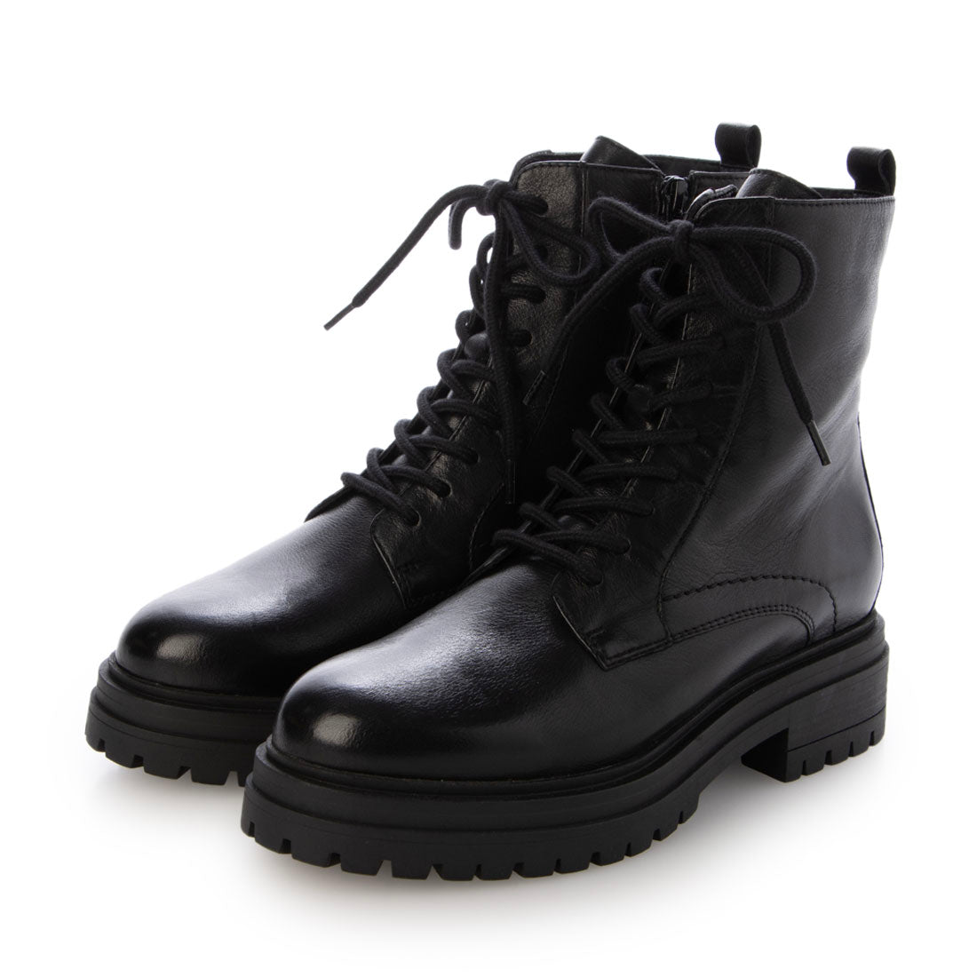 【EVOL/イーボル】 【本革・柔らかい】レースアップショートブーツ IZ8119 (ブラック) ブラック