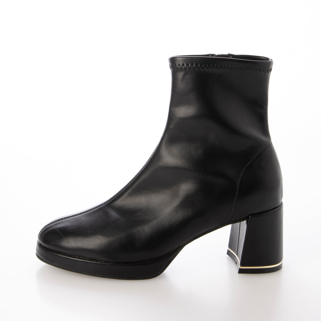 【EVOL/イーボル】 【S-LLサイズ展開・柔らかい】ストレッチ7cmショートブーツ IZ5837 (ブラック) ブラック