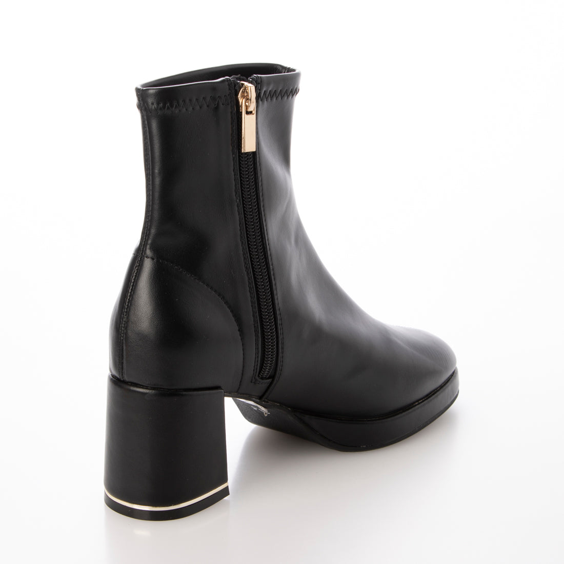 【EVOL/イーボル】 【S-LLサイズ展開・柔らかい】ストレッチ7cmショートブーツ IZ5837 (ブラック) ブラック