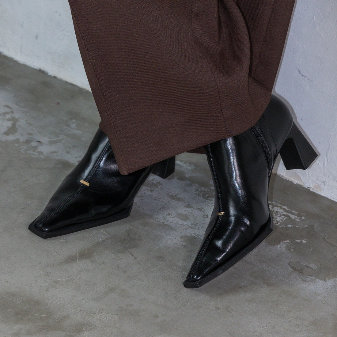 【EVOL/イーボル】 【S-LLサイズ展開・柔らかい】ストレッチ6cmショートブーツ BZ23840 (ブラック) ブラック