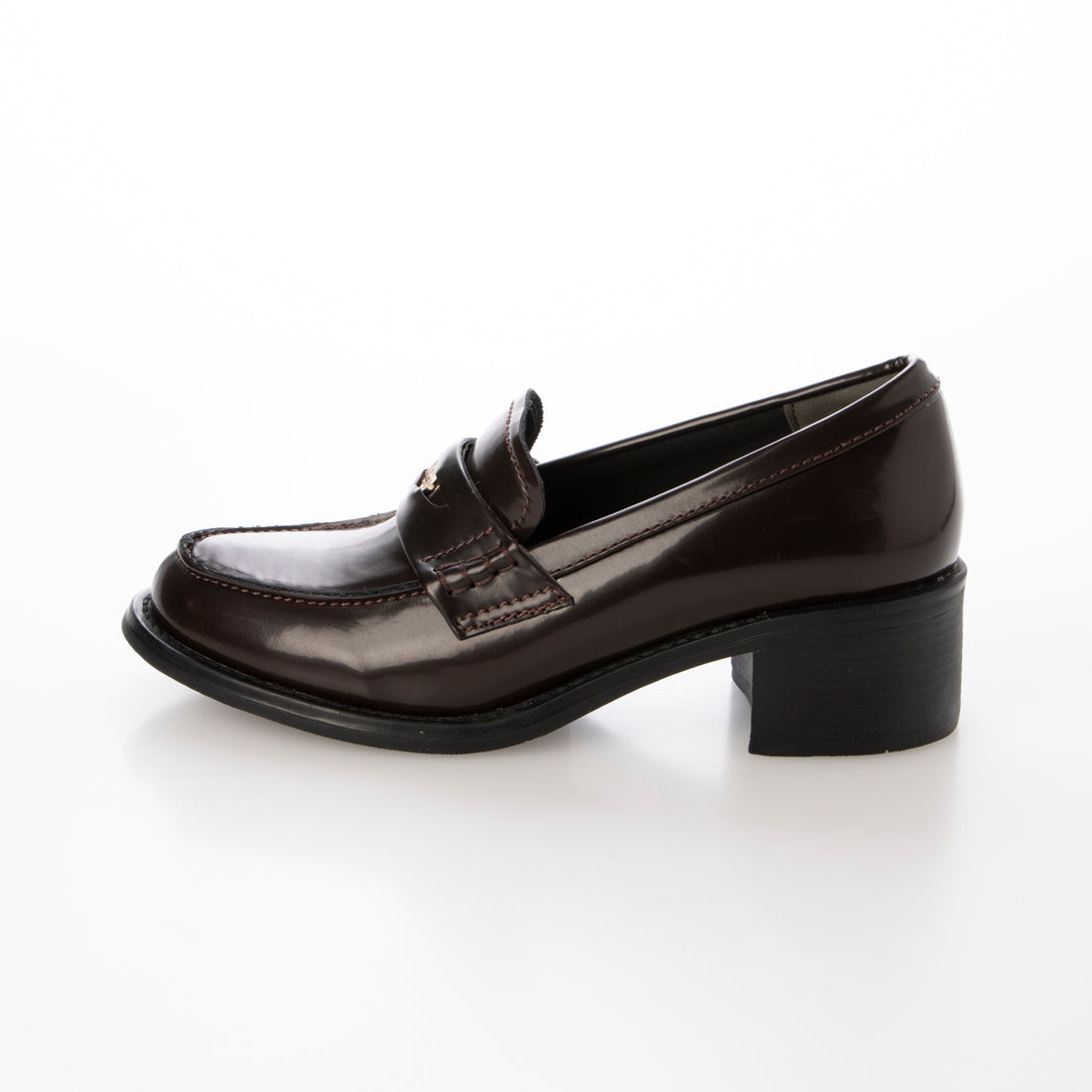 【EVOL/イーボル】 【ふかふか・クッション入り】4.5cmコインローファー IZ5863 (ブラックエナメル) ブラウンエナメル