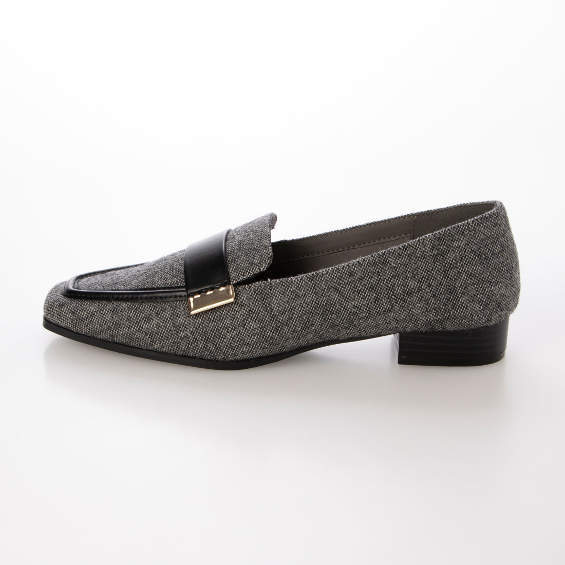 【EVOL/イーボル】 【ふかふか・軽量】スクエア2.5cmベルトローファー IZ5852 (グレーコンビ) グレーコンビ