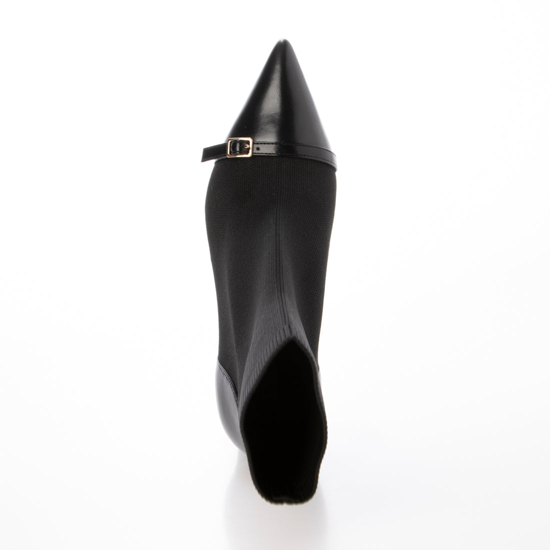 【EVOL/イーボル】 【S-LLサイズ展開・美脚効果あり】ニットベルトショートブーツ BZ23842 (ブラック) ブラック