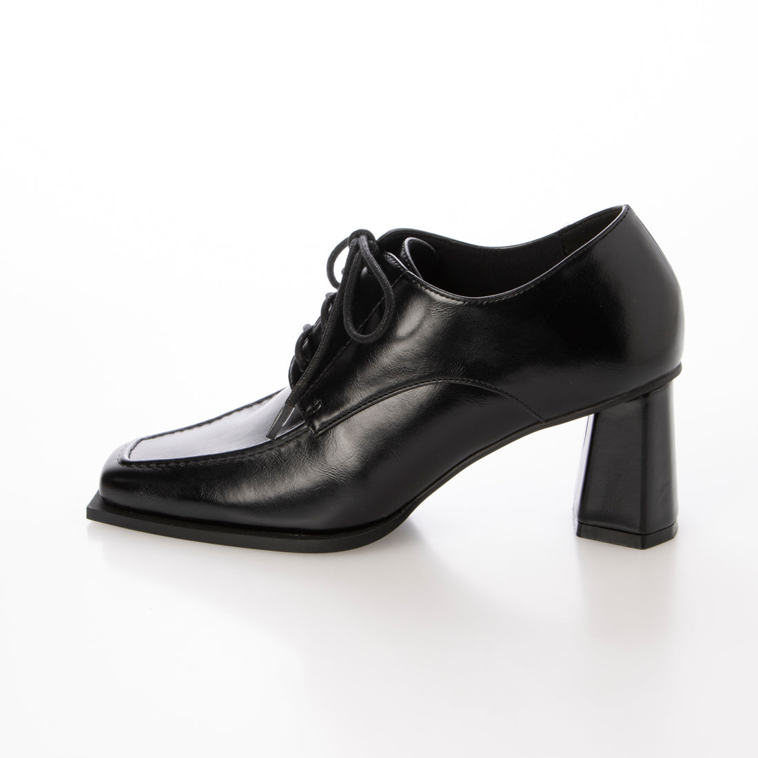 【EVOL/イーボル】 【ふかふか・柔らかい】スクエアレースアップシューズ BZ23843 (ブラック) ブラック