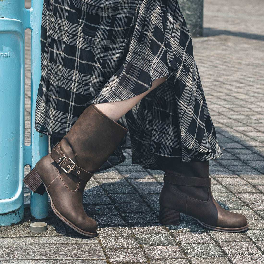 【EVOL/イーボル】 【S-LLサイズ展開・ふかふか】ミドルエンジニアブーツ IZ5879 (ブラウン) ブラウン