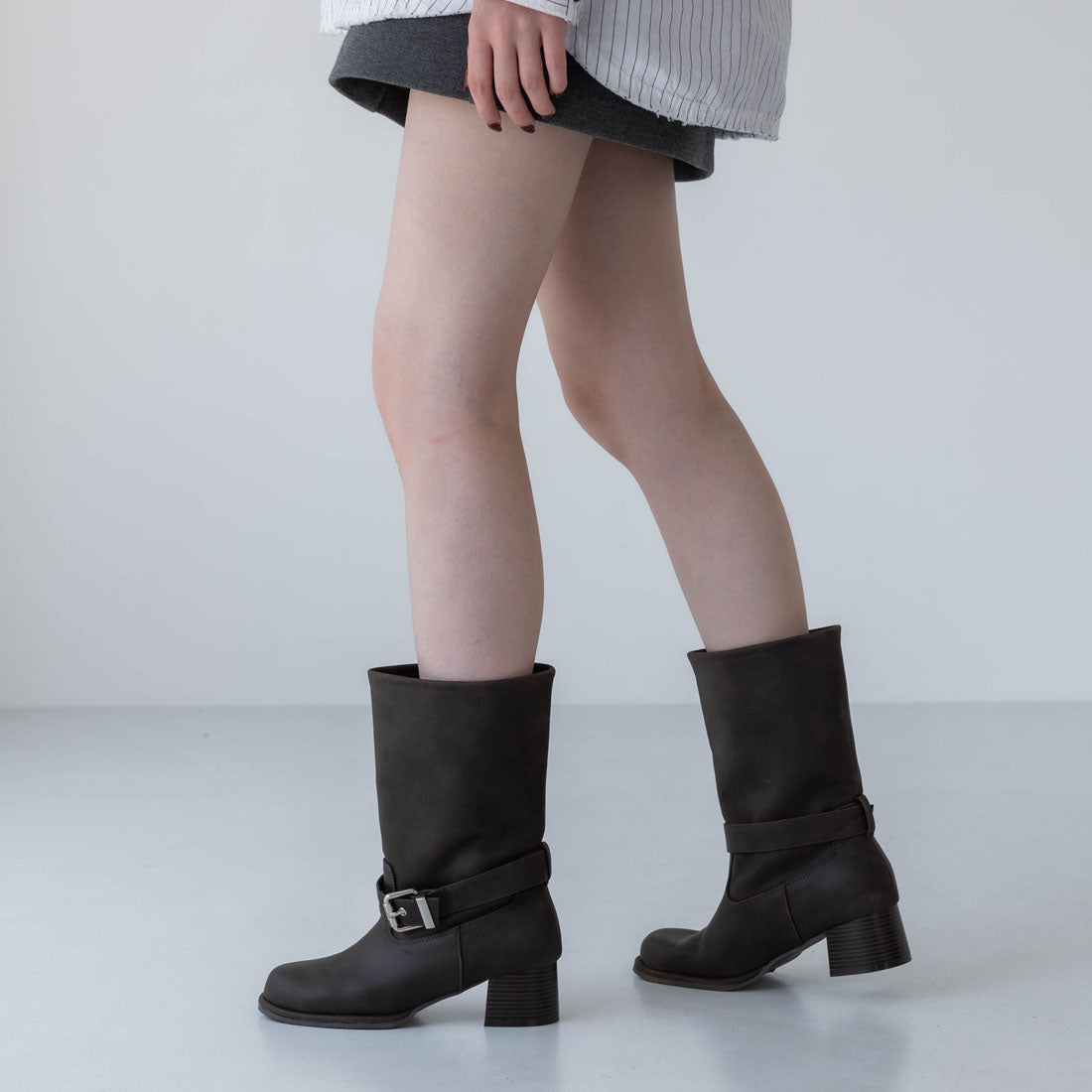 【EVOL/イーボル】 【S-LLサイズ展開・ふかふか】ミドルエンジニアブーツ IZ5879 (ブラウン) ブラウン