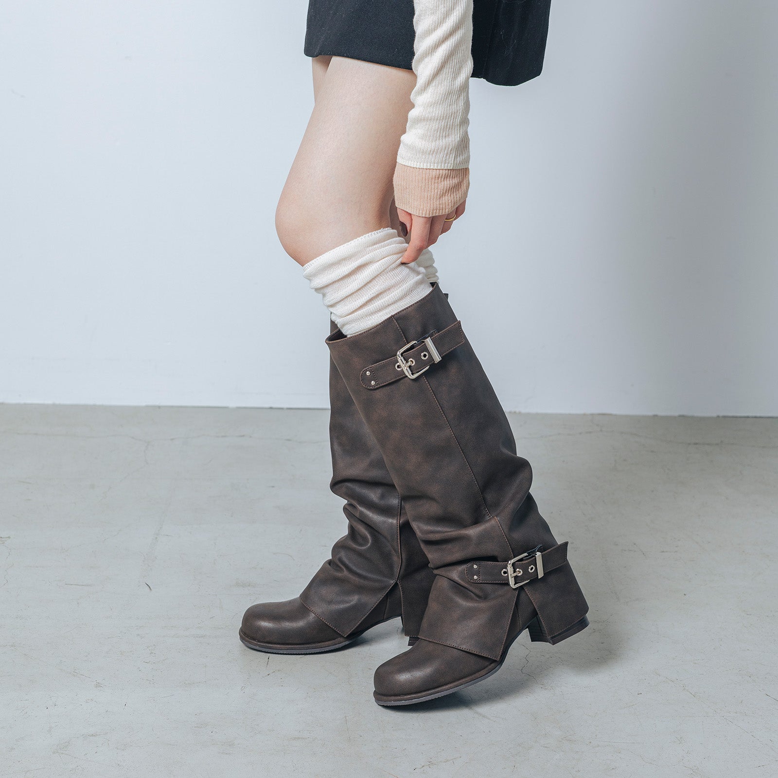 【EVOL/イーボル】 【S-LLサイズ展開・ふかふか】カバーエンジニアロングブーツ IZ5878 (ブラウン) ブラウン