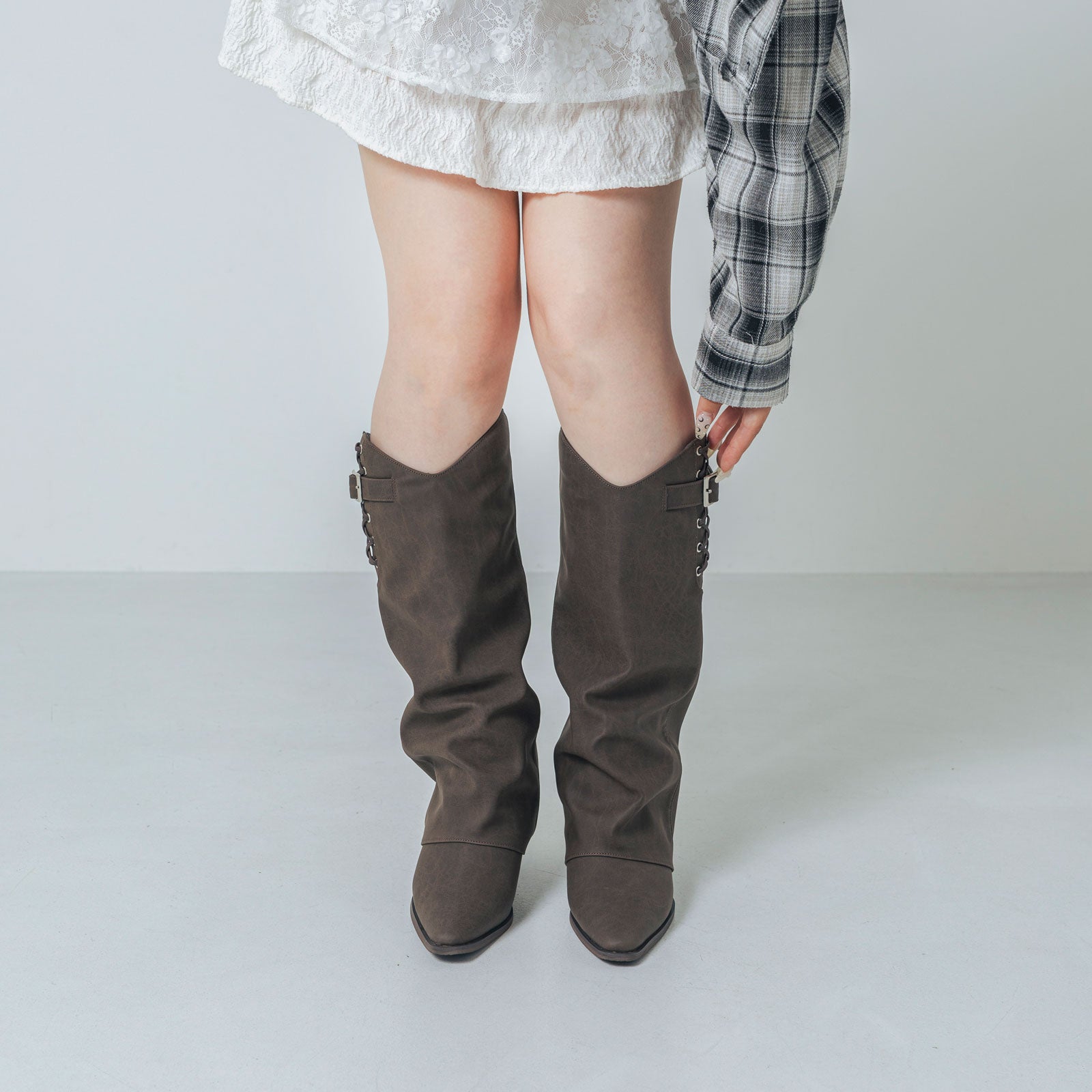 【EVOL/イーボル】 【S-LLサイズ展開・クッション入り】カバーウエスタンブーツ IZ5883 (ブラウン) ブラウン