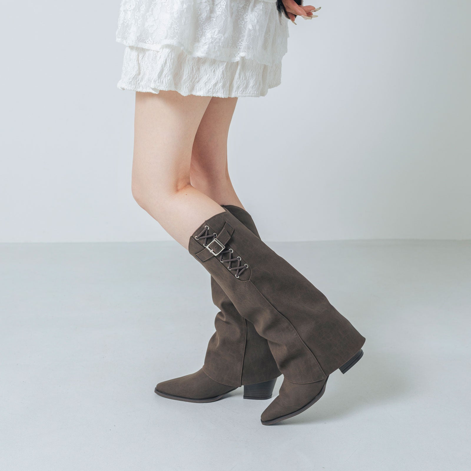 【EVOL/イーボル】 【S-LLサイズ展開・クッション入り】カバーウエスタンブーツ IZ5883 (ブラウン) ブラウン