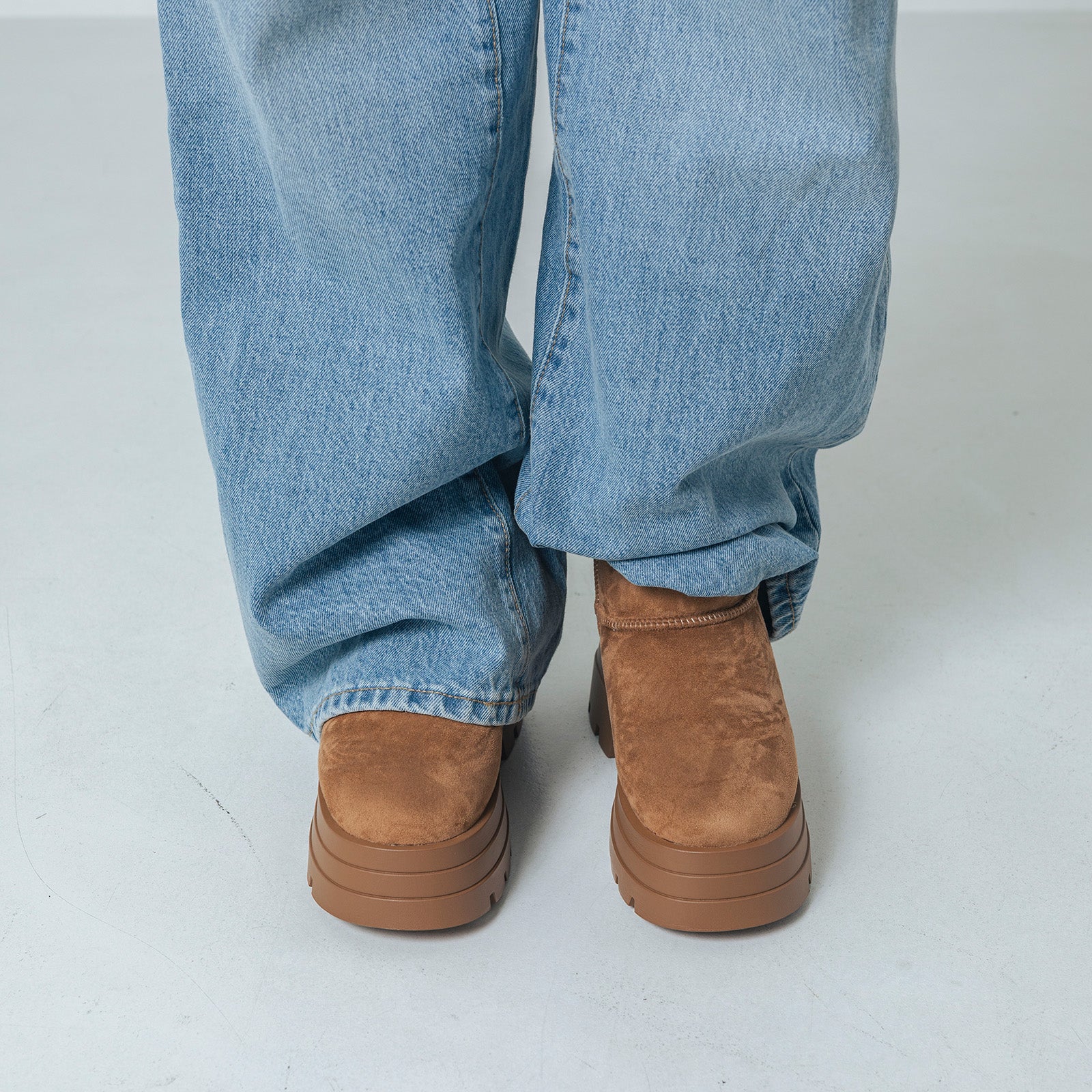 【EVOL/イーボル】 【S-LLサイズ展開・美脚効果あり】2WAYムートンカバーブーツ IZ5887 (キャメルスエード) キャメルスエード