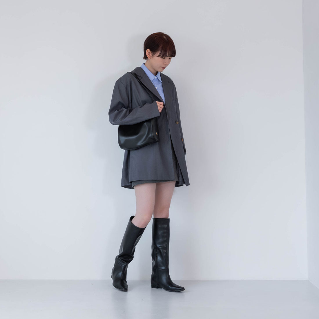 【EVOL/イーボル】 【S-LLサイズ展開・インヒール入り】インヒールロングブーツ IZ5893 (ブラック) ブラック