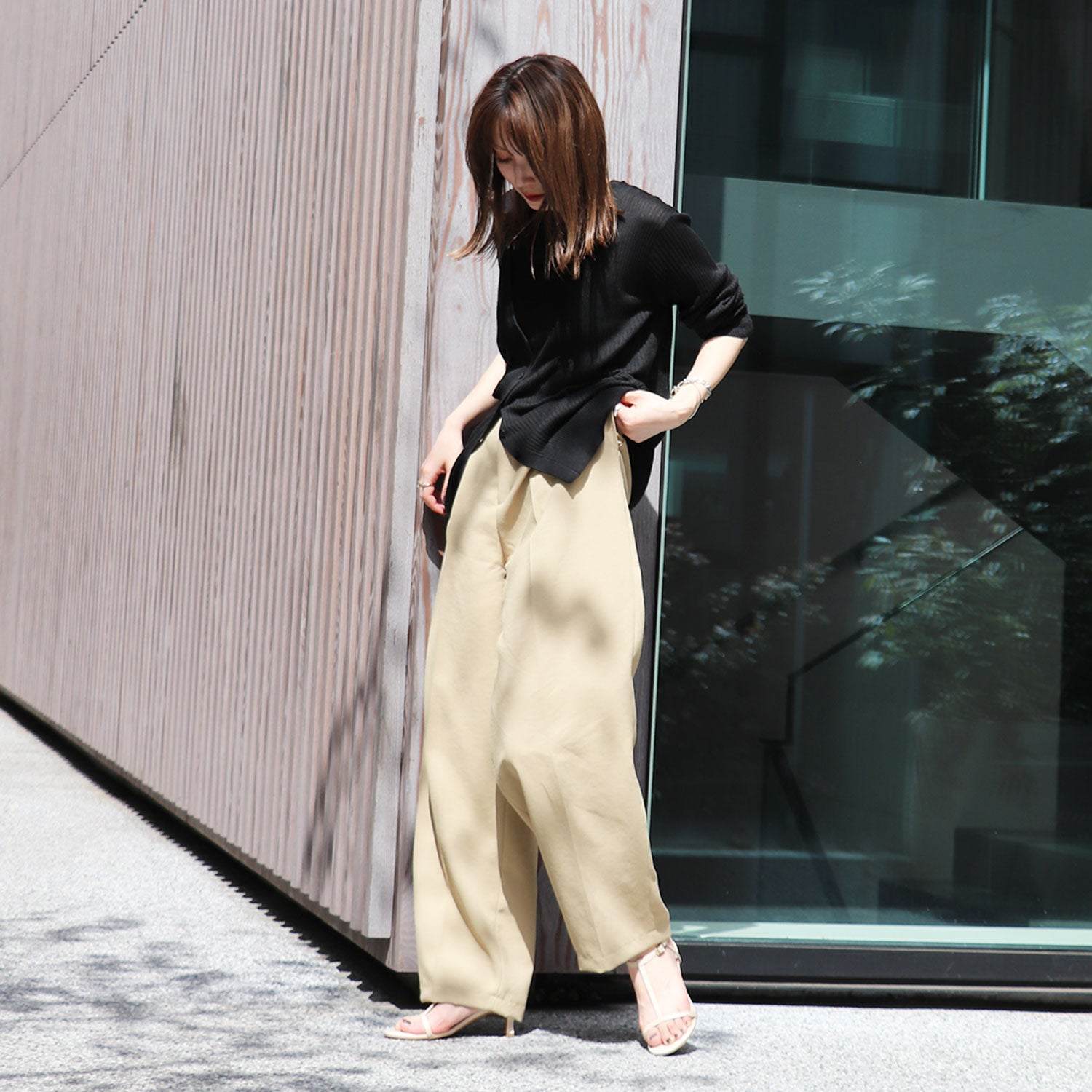 【EVOL/イーボル】 Tストラップラウンドトゥサンダル IU5144 (アイボリー) アイボリー