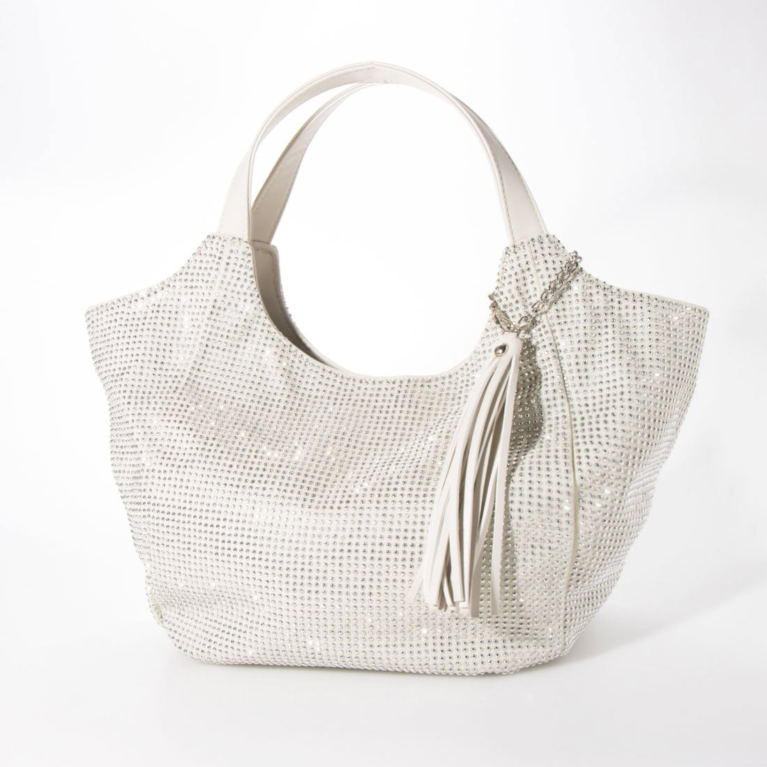 イグジスタンス EXISTENCE ラインストーンタッセル付きバルーンBAG (アイボリー) アイボリー