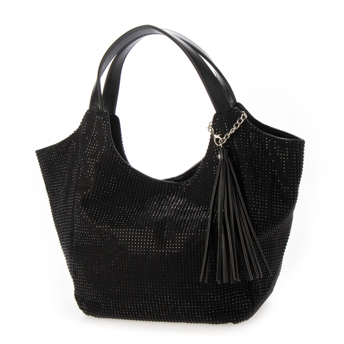 イグジスタンス EXISTENCE ラインストーンタッセル付きバルーンBAG (ブラック) ブラック
