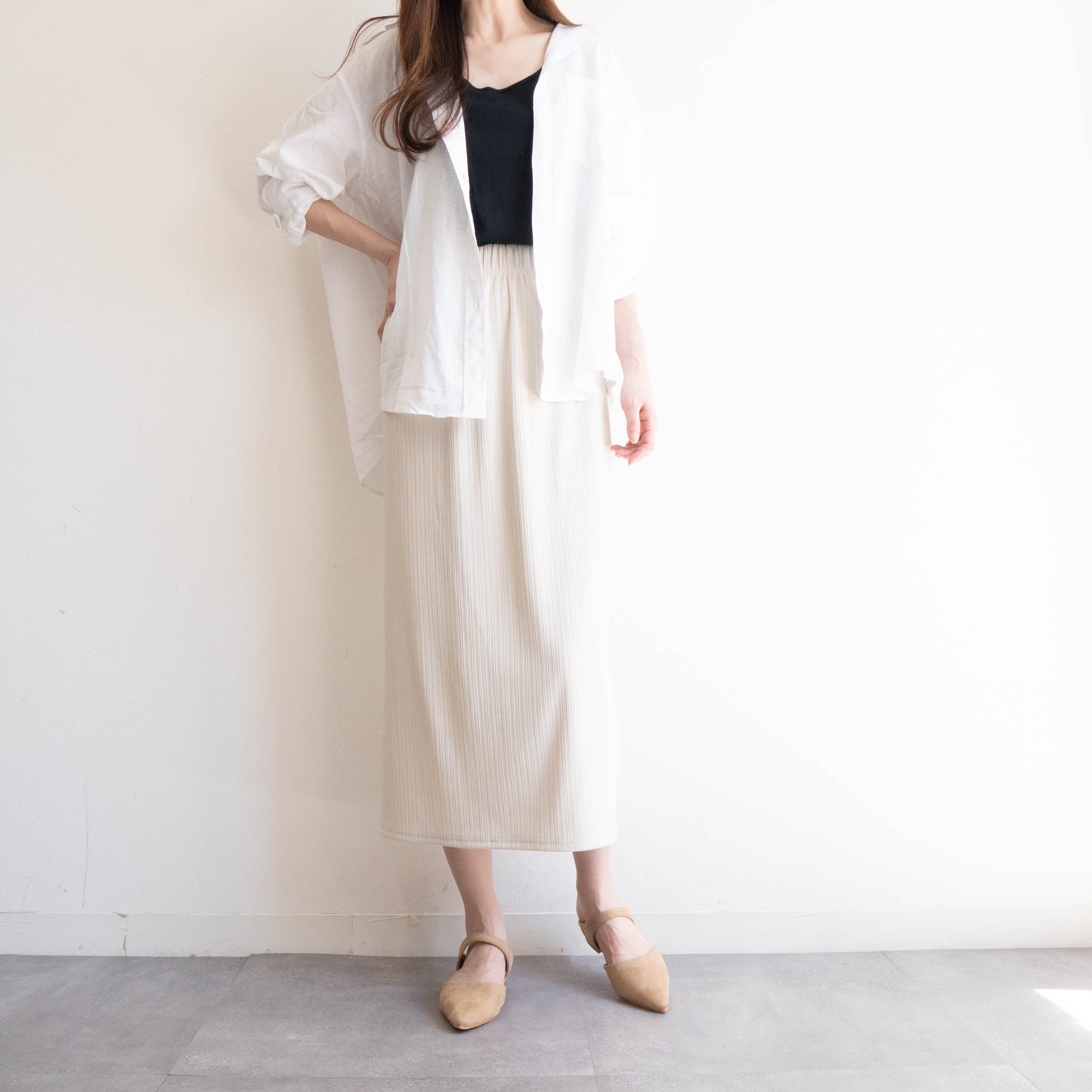 ファビーファビー FABBY FABBY. 甲ベルトポインテッドフラットサンダル (SDベージュ) SDベージュ