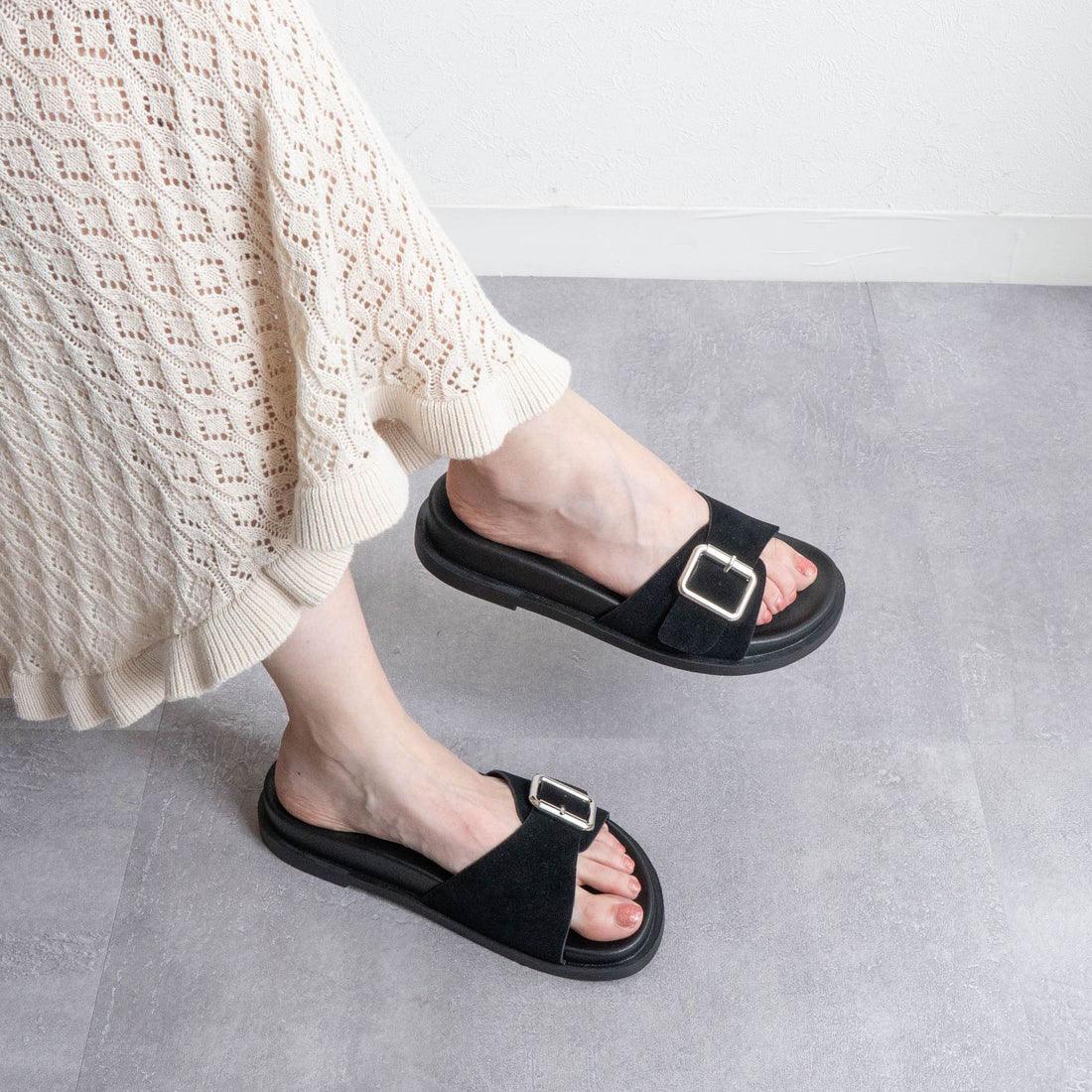 ファビーファビー FABBY FABBY. コンフォートワンベルトサンダル (ブラック) ブラック