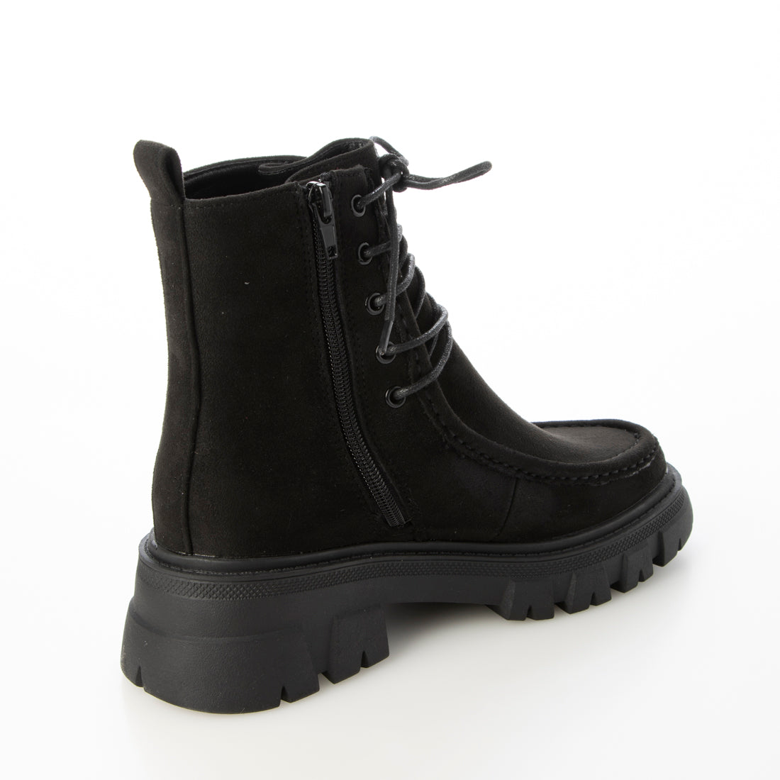 FABBY FABBY. Lace-up suede tank sole short boots