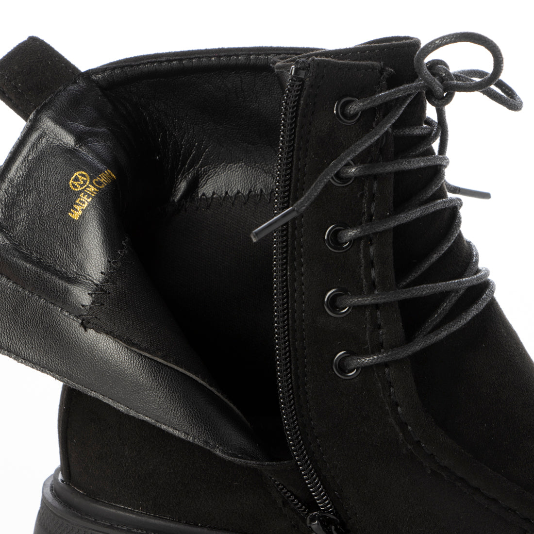 FABBY FABBY. Lace-up suede tank sole short boots