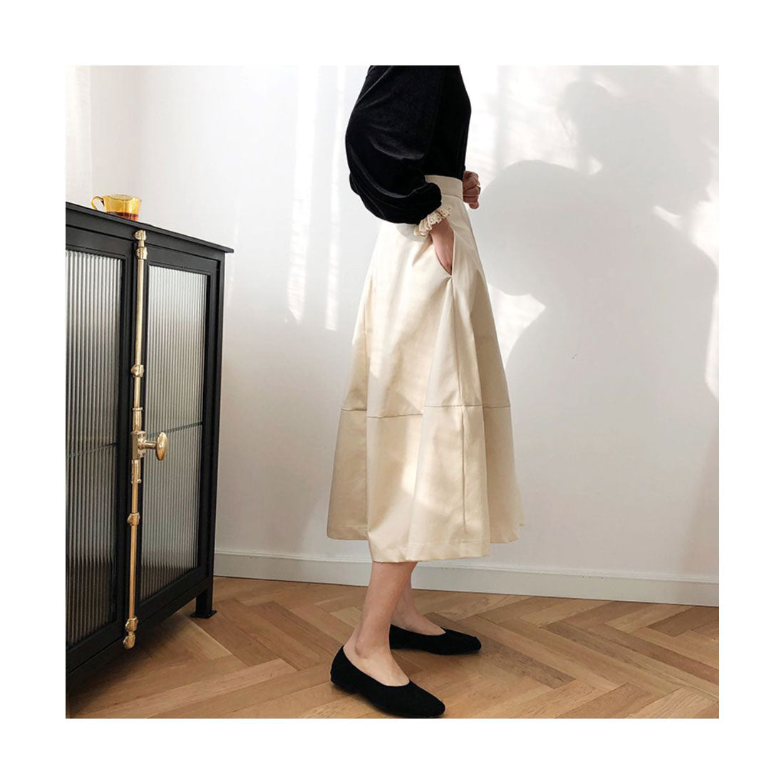 フォースメント Forcement Aラインコットンスカート