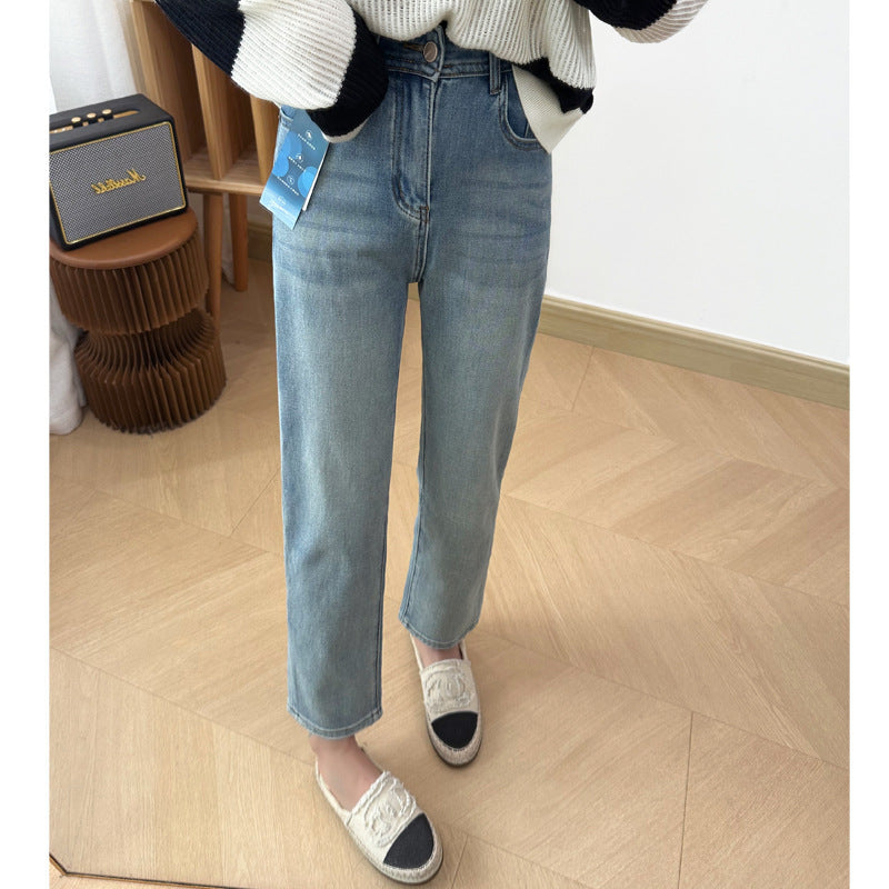 フォースメント Forcement バックポケットがポイントのストレートデニムパンツ