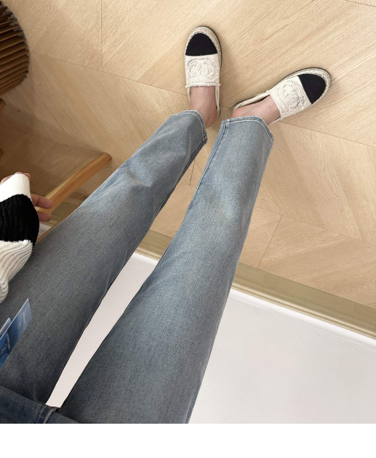 フォースメント Forcement バックポケットがポイントのストレートデニムパンツ