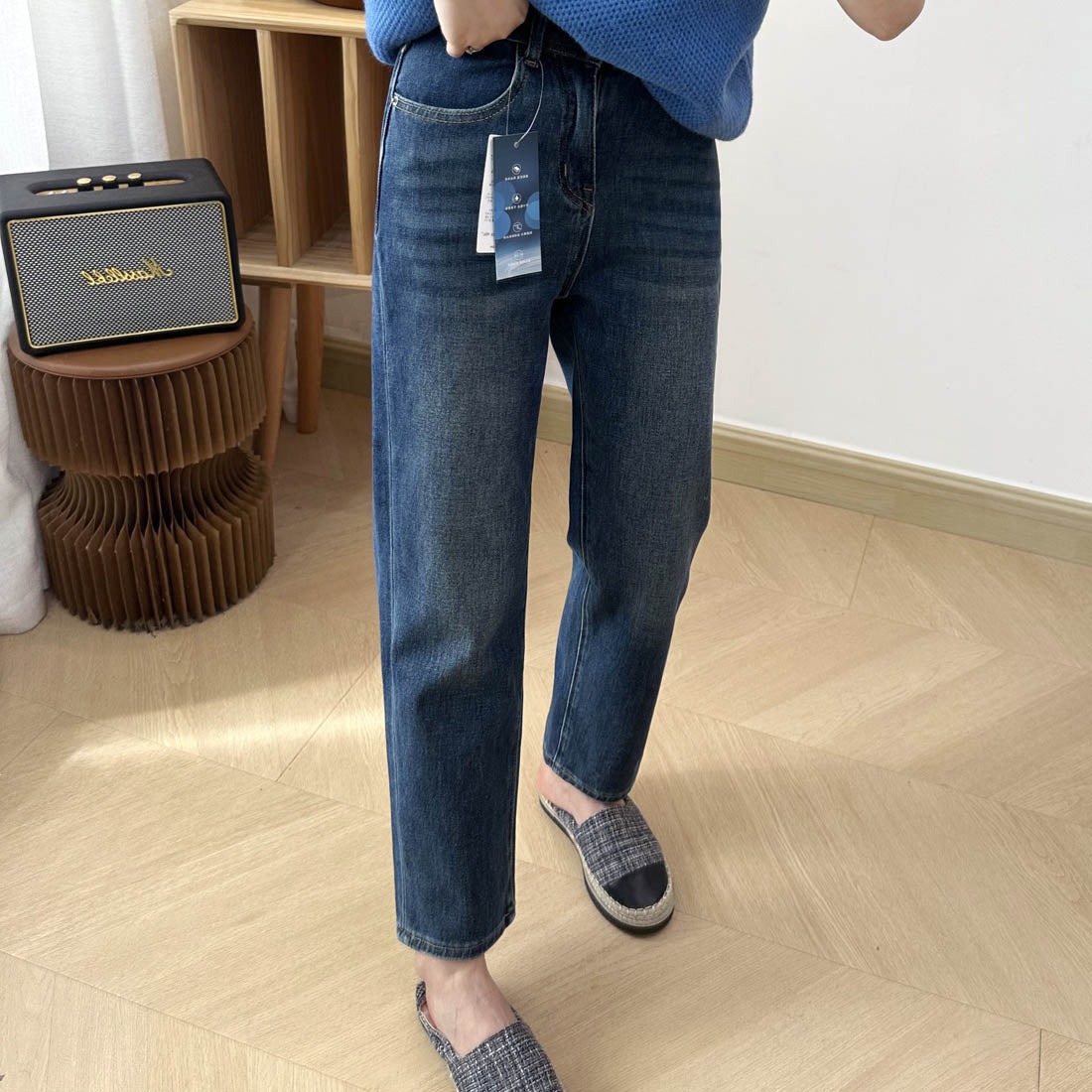 フォースメント Forcement バックポケットがポイントのストレートデニムパンツ