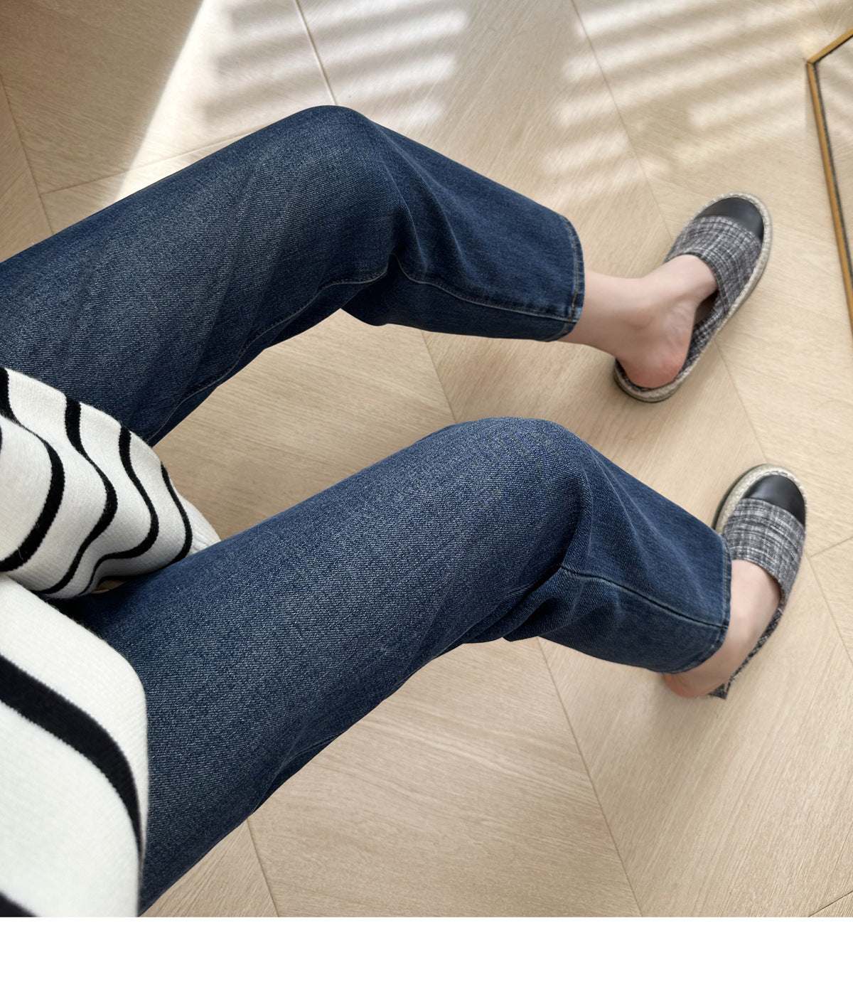 フォースメント Forcement バックポケットがポイントのストレートデニムパンツ