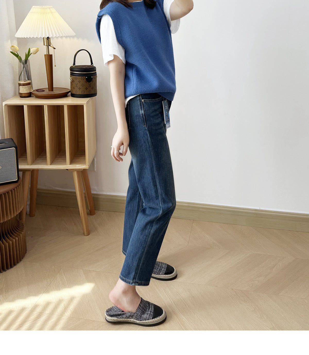フォースメント Forcement バックポケットがポイントのストレートデニムパンツ