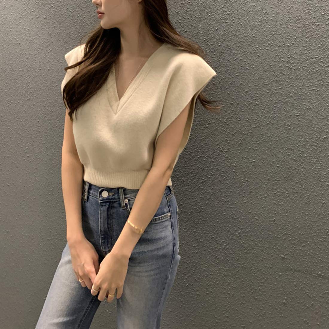 フォースメント Forcement 春ニットベスト (レッド) レッド