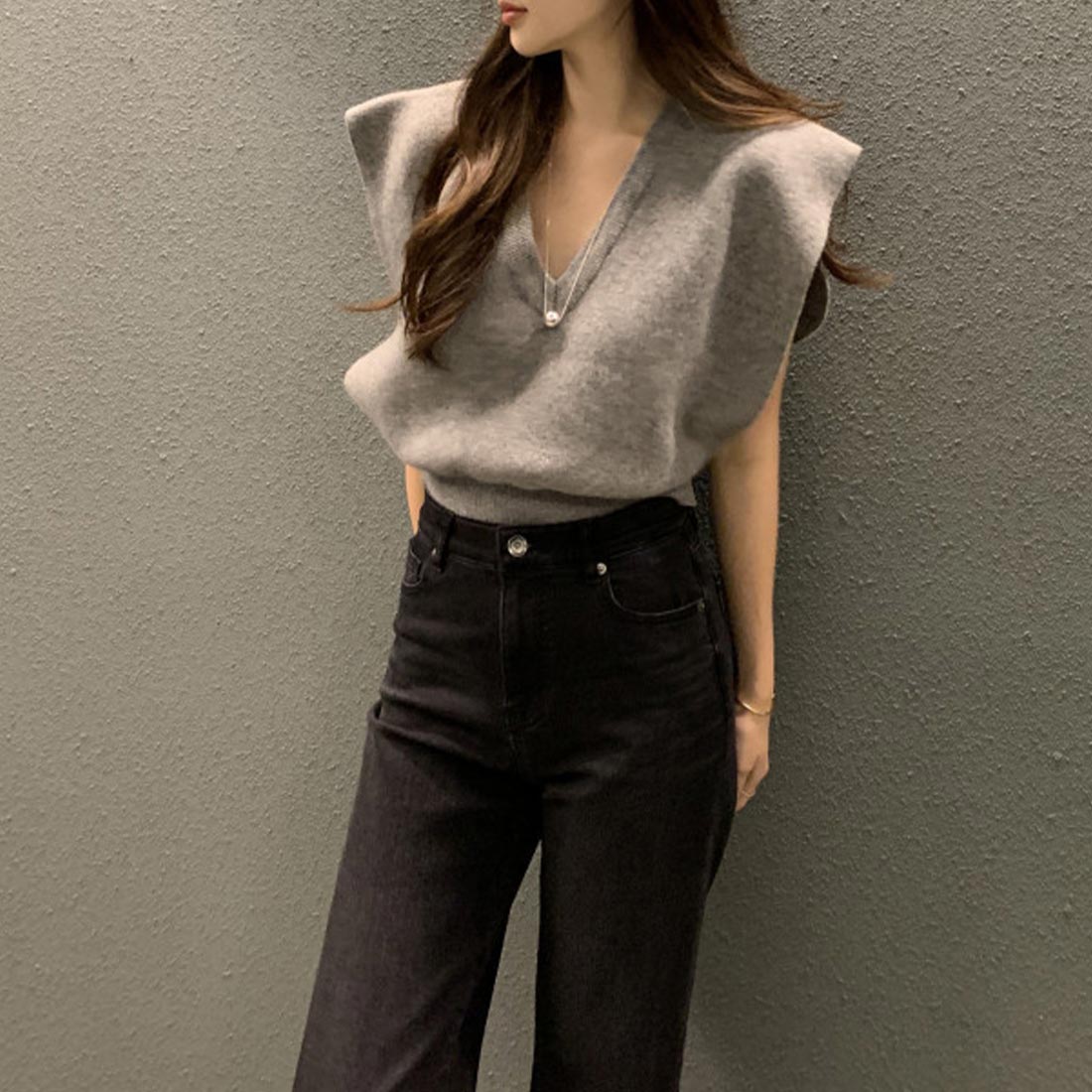 フォースメント Forcement 春ニットベスト (レッド) レッド