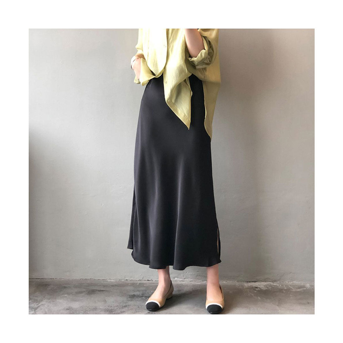 フォースメント Forcement テクいらずで映えるサテン風ロングスカート