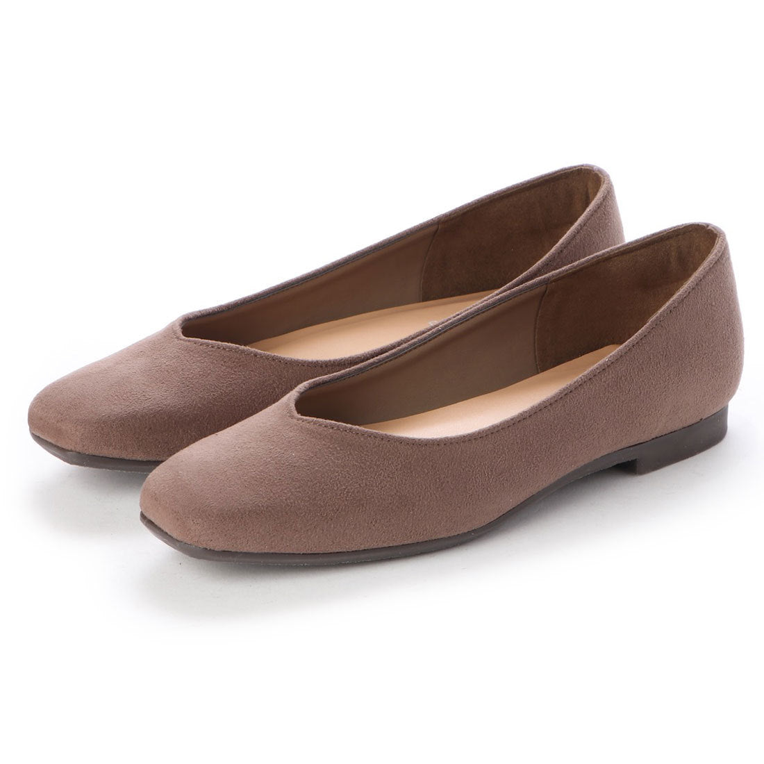 ファーストコンタクト First Contact パンプス 人気の日本製 低反発クッションインソール 歩きやすいスクエアトゥパンプス フラットシューズ (CHARCOAL) CHARCOAL