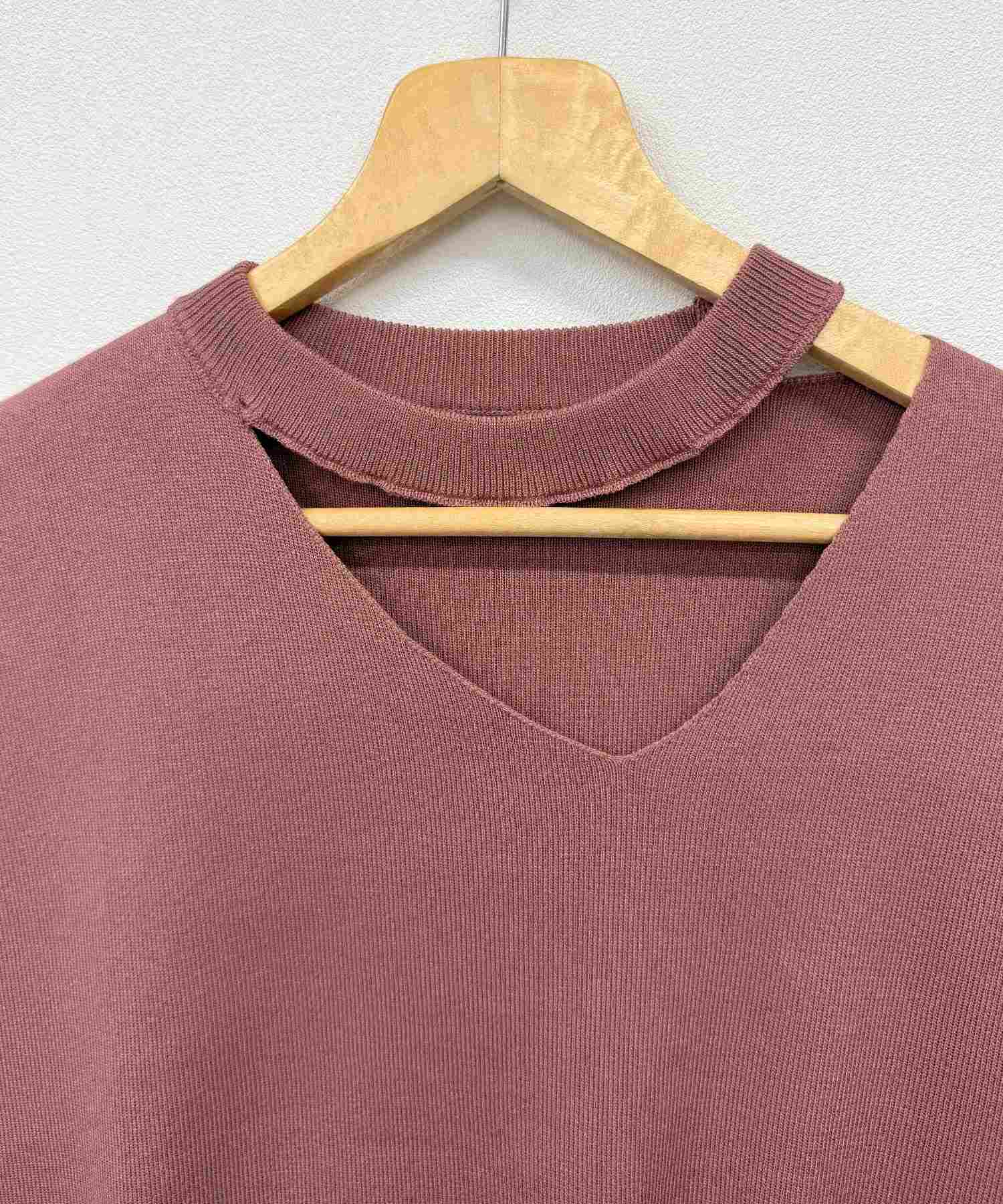 フューティアランド Futier Land アシメスリーブチョーカーネックトップス (ライトグレー) ライトグレー