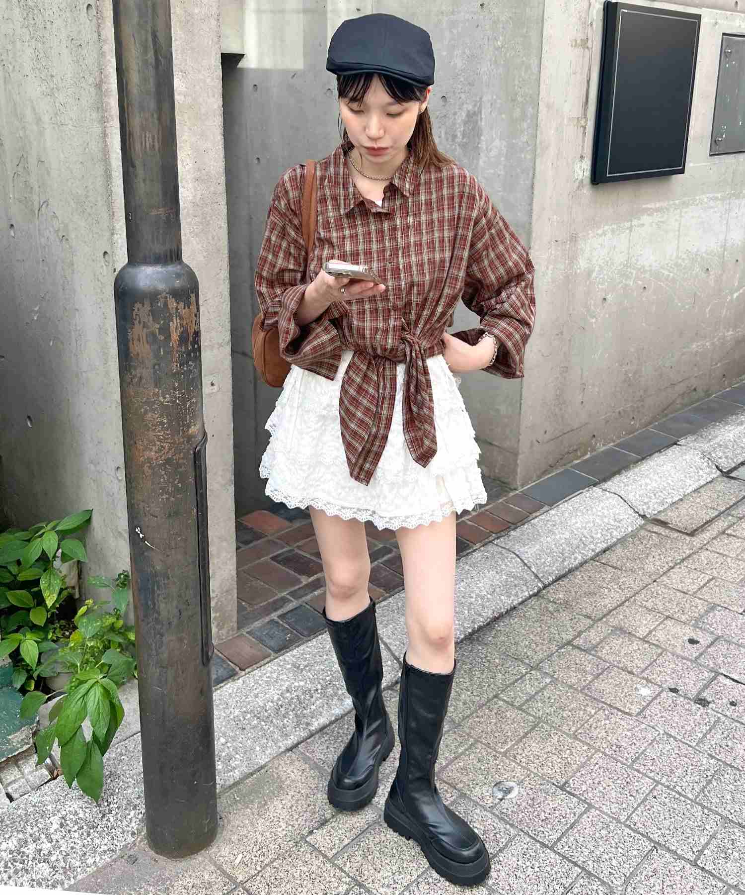 フューティアランド Futier Land マドラスチェックビックカフスシャツ (レッド) レッド