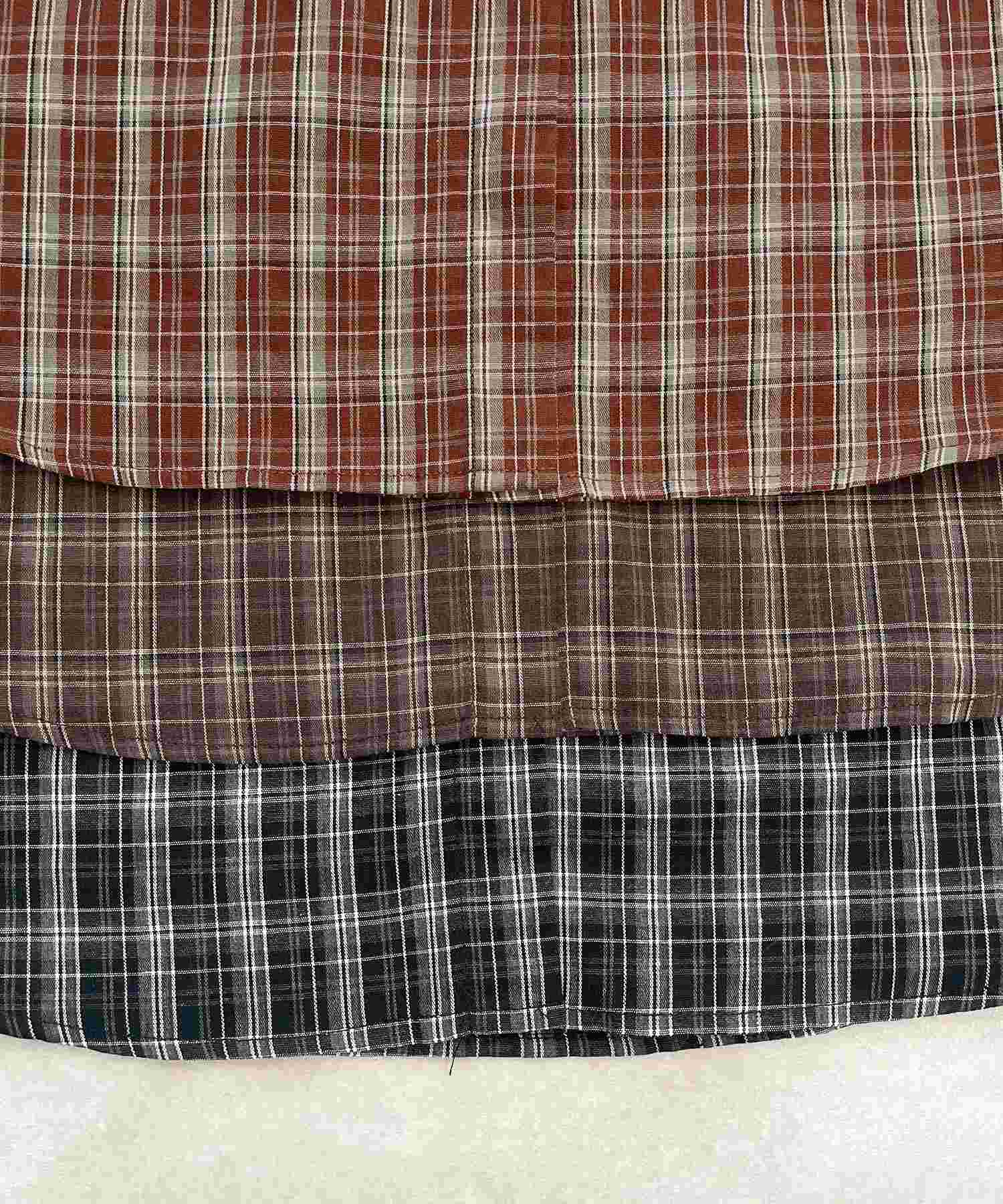 フューティアランド Futier Land マドラスチェックビックカフスシャツ (レッド) レッド