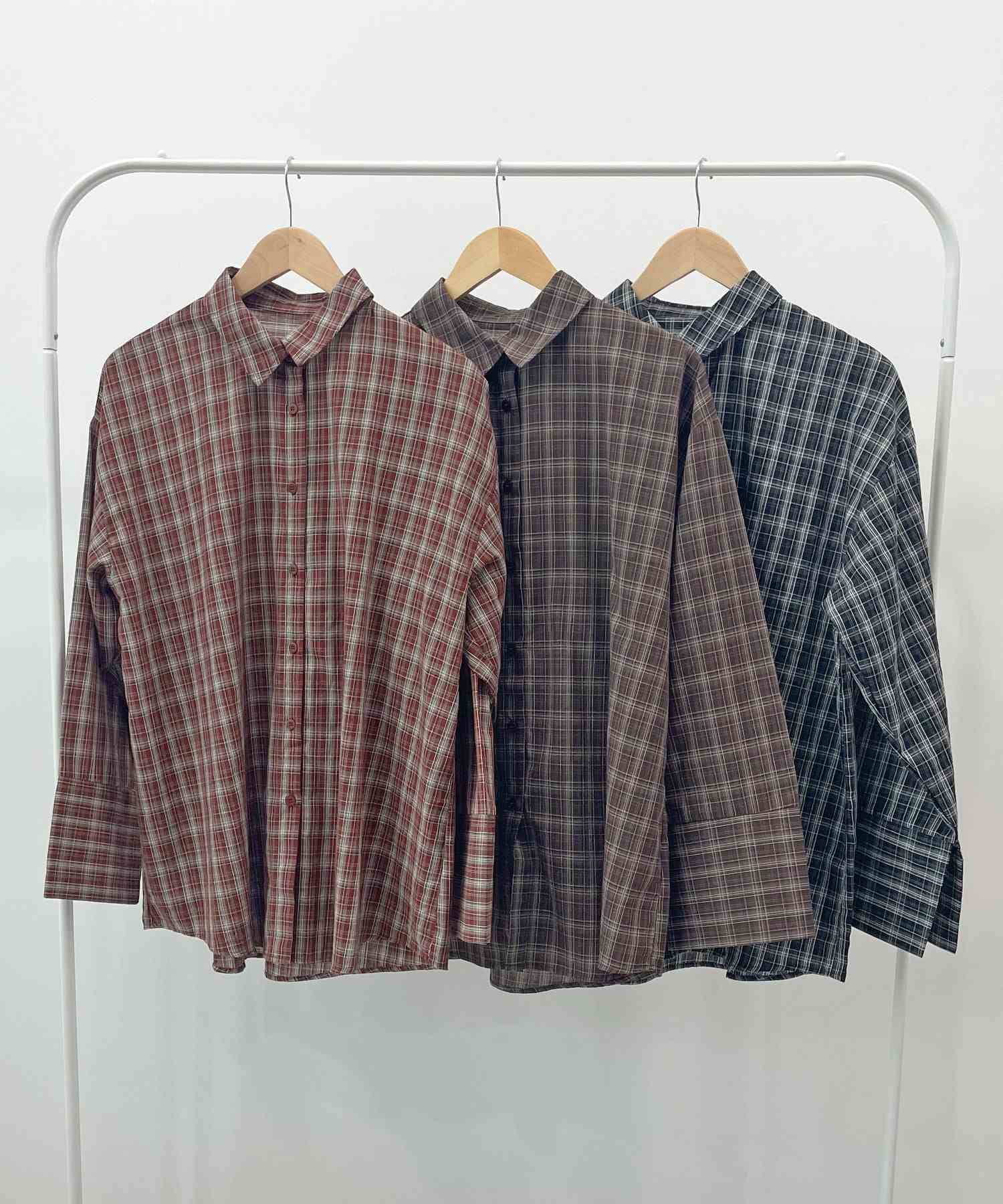 フューティアランド Futier Land マドラスチェックビックカフスシャツ (レッド) レッド