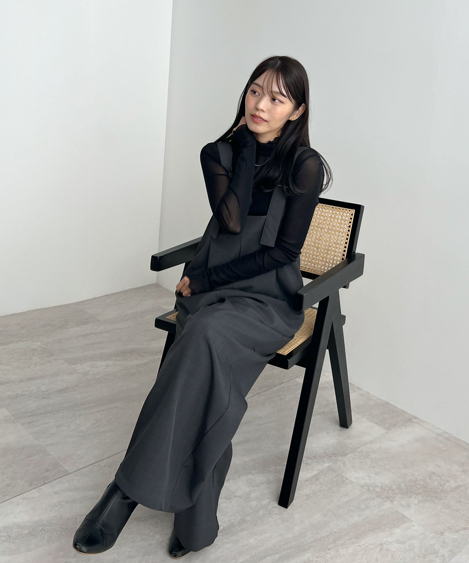 フューティアランド Futier Land ベルトショルダーサロペット (グレー) グレー