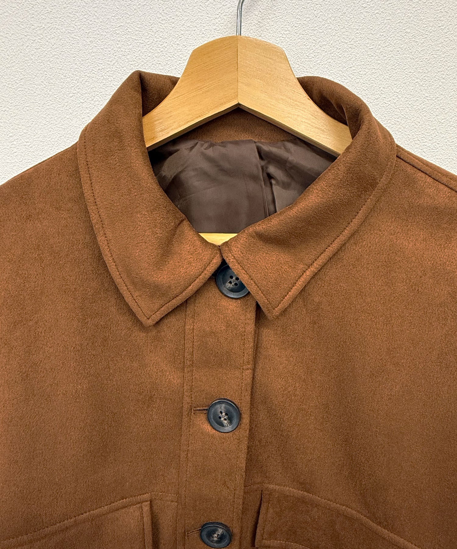 フューティアランド Futier Land スエードショートステンカラージャケット (ダークブラウン) ダークブラウン