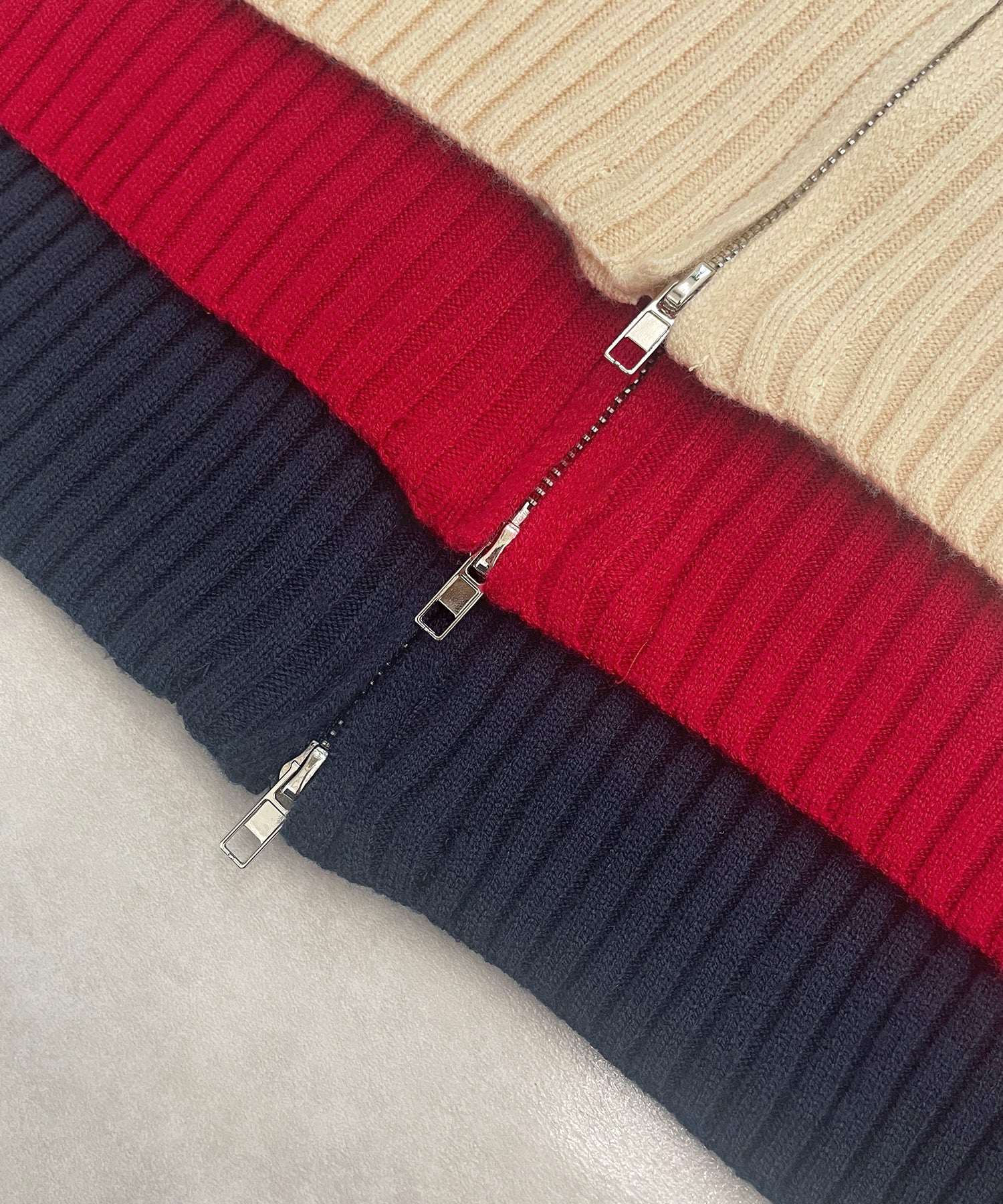 フューティアランド Futier Land zip付ニットカーディガン (アイボリー) アイボリー